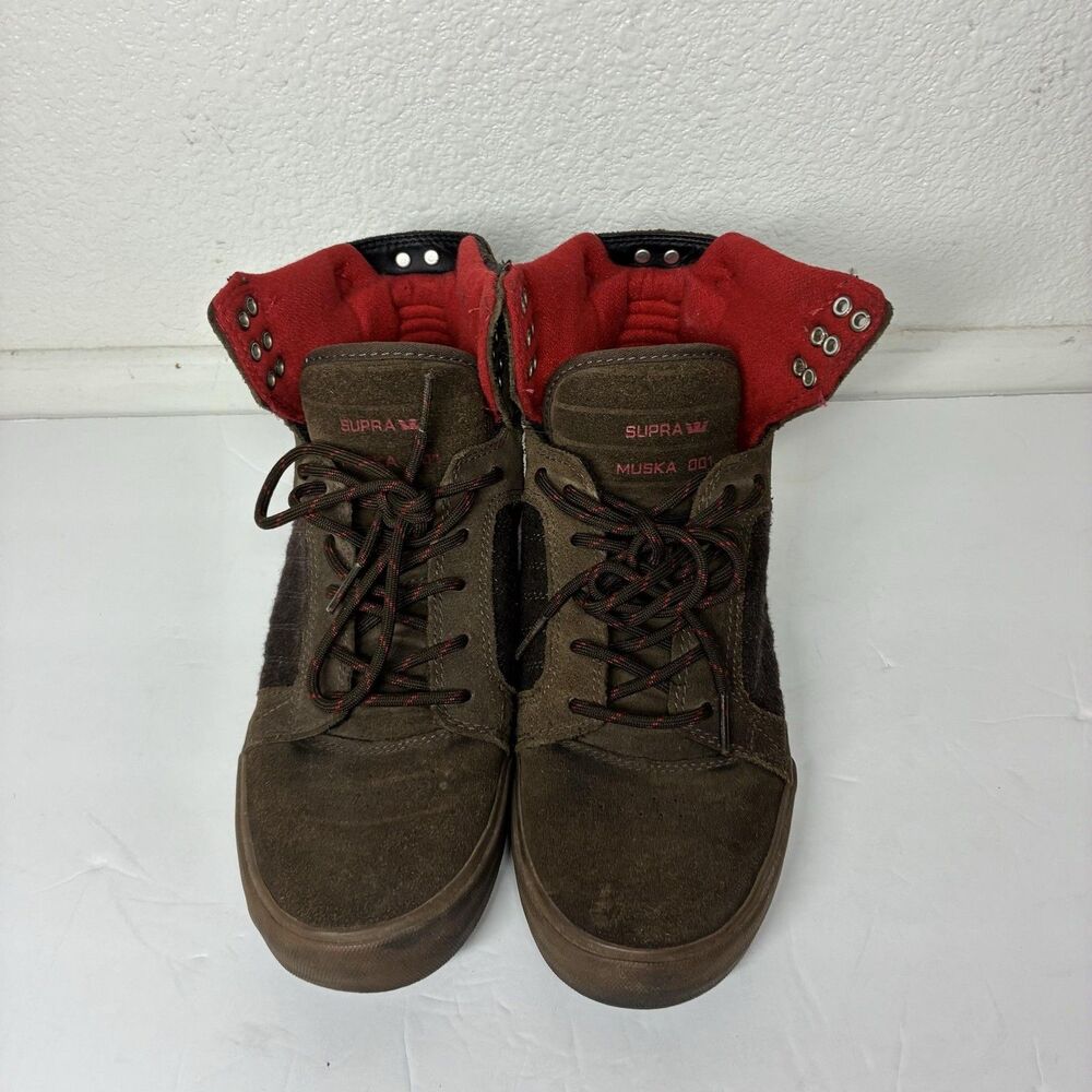 SUPRA Skytop Muska 001 Shoes Mens Size 7 Brown Suede High Top Skate Sneakers - Picture 8 of 16